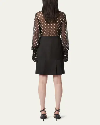 Nina Ricci Chiffon Polka Dot Bell Cuff Blouse | Thumbnail 3 Nina Ricci Chiffon Polka Dot Bell Cuff Blouse | Thumbnail 3