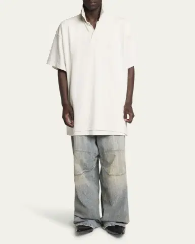 Balenciaga Men's Oversized Double-Layer Polo Shirt | Thumbnail 2 Balenciaga Men's Oversized Double-Layer Polo Shirt | Thumbnail 2