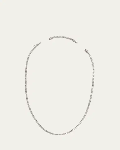 Kendall Row 14K White Gold Medium Round Lab Diamond Tennis Necklace, 16-18"L, 12tcw | Thumbnail 3 Kendall Row 14K White Gold Medium Round Lab Diamond Tennis Necklace, 16-18"L, 12tcw | Thumbnail 3