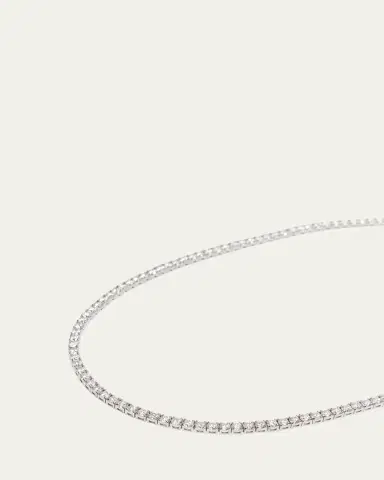 Kendall Row 14K White Gold Medium Round Lab Diamond Tennis Necklace, 16-18"L, 12tcw | Thumbnail 4 Kendall Row 14K White Gold Medium Round Lab Diamond Tennis Necklace, 16-18"L, 12tcw | Thumbnail 4