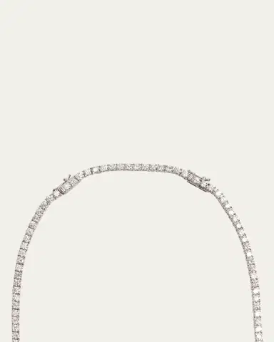 Kendall Row 14K White Gold Medium Round Lab Diamond Tennis Necklace, 16-18"L, 12tcw | Thumbnail 5 Kendall Row 14K White Gold Medium Round Lab Diamond Tennis Necklace, 16-18"L, 12tcw | Thumbnail 5