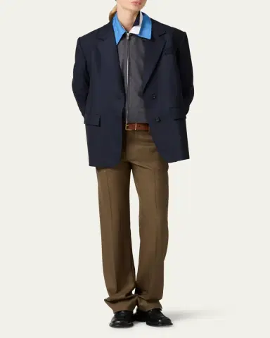 Miu Miu Straight Leg Wool Pants | Thumbnail 3 Miu Miu Straight Leg Wool Pants | Thumbnail 3