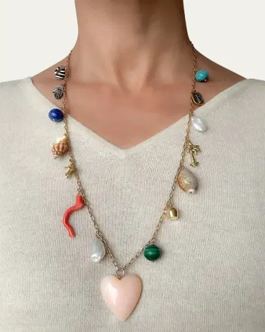 Haute Victoire Les Charmantes Opal Heart Charm Necklace | Thumbnail 3 Haute Victoire Les Charmantes Opal Heart Charm Necklace | Thumbnail 3