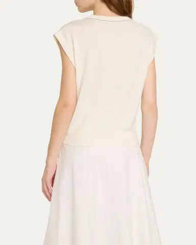 Brunello Cucinelli Cap Sleeve Cashmere Sweater | Thumbnail 3 Brunello Cucinelli Cap Sleeve Cashmere Sweater | Thumbnail 3
