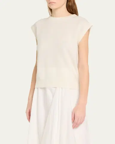 Brunello Cucinelli Cap Sleeve Cashmere Sweater | Thumbnail 4 Brunello Cucinelli Cap Sleeve Cashmere Sweater | Thumbnail 4