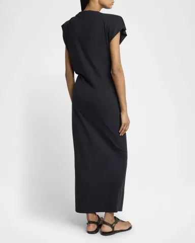 Isabel Marant Nadela Ruched Slit Cotton Maxi Dress | Thumbnail 2 Isabel Marant Nadela Ruched Slit Cotton Maxi Dress | Thumbnail 2