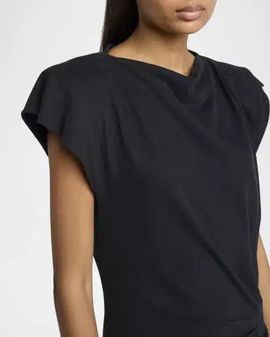 Isabel Marant Nadela Ruched Slit Cotton Maxi Dress | Thumbnail 4 Isabel Marant Nadela Ruched Slit Cotton Maxi Dress | Thumbnail 4