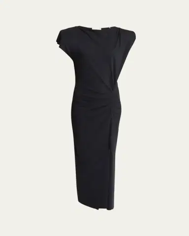 Isabel Marant Nadela Ruched Slit Cotton Maxi Dress | Thumbnail 5 Isabel Marant Nadela Ruched Slit Cotton Maxi Dress | Thumbnail 5