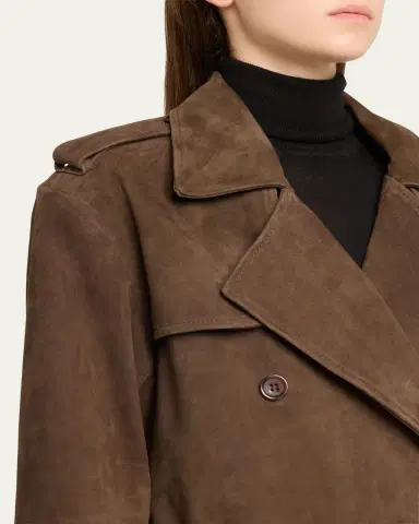 Sprwmn Suede Belted Trench Coat | Thumbnail 4 Sprwmn Suede Belted Trench Coat | Thumbnail 4