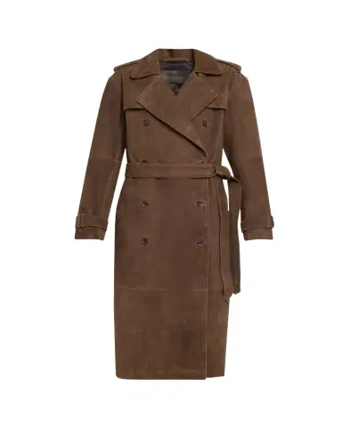 Sprwmn Suede Belted Trench Coat | Thumbnail 1 Sprwmn Suede Belted Trench Coat | Thumbnail 1