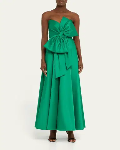 Badgley Mischka Strapless Bow-Front Gown | Thumbnail 2 Badgley Mischka Strapless Bow-Front Gown | Thumbnail 2