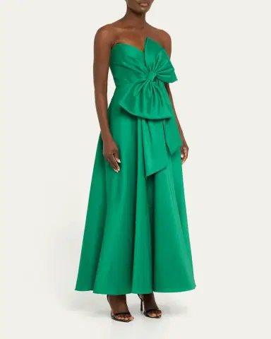 Badgley Mischka Strapless Bow-Front Gown | Thumbnail 4 Badgley Mischka Strapless Bow-Front Gown | Thumbnail 4