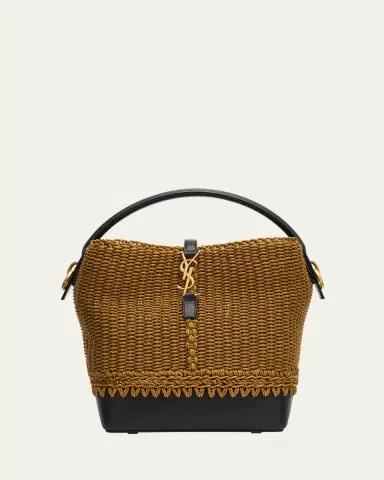 Saint Laurent Le 37 YSL Bucket Bag in Raffia and Leather | Thumbnail 7 Saint Laurent Le 37 YSL Bucket Bag in Raffia and Leather | Thumbnail 7