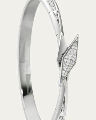 Monica Rich Kosann Points North Sterling Silver Pave Sapphire Cuff, Large | Thumbnail 2 Monica Rich Kosann Points North Sterling Silver Pave Sapphire Cuff, Large | Thumbnail 2