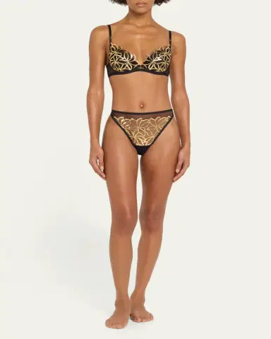 Lise Charmel Eclats D'Or Metallic Embroidered Contour Bra | Thumbnail 2 Lise Charmel Eclats D'Or Metallic Embroidered Contour Bra | Thumbnail 2