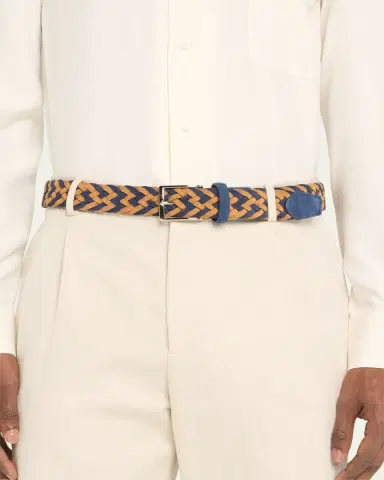 Simonnot Godard Men's Bicolor Braided Leather Belt, 35mm | Thumbnail 7 Simonnot Godard Men's Bicolor Braided Leather Belt, 35mm | Thumbnail 7