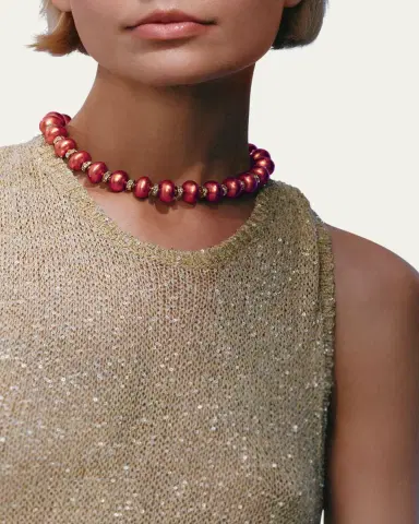 Saule Label Mika Coral Sunset Necklace, 16"L | Thumbnail 2 Saule Label Mika Coral Sunset Necklace, 16"L | Thumbnail 2