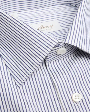 Brioni Men's Cotton Stripe Dress Shirt | Thumbnail 2 Brioni Men's Cotton Stripe Dress Shirt | Thumbnail 2