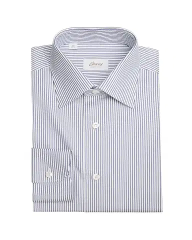 Brioni Men's Cotton Stripe Dress Shirt | Thumbnail 1 Brioni Men's Cotton Stripe Dress Shirt | Thumbnail 1