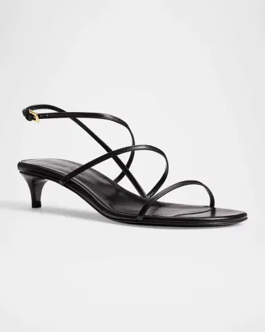 Khaite Strappy Leather Kitten-Heel Sandals | Thumbnail 3 Khaite Strappy Leather Kitten-Heel Sandals | Thumbnail 3