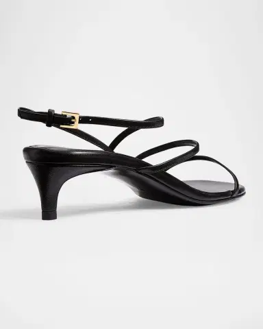 Khaite Strappy Leather Kitten-Heel Sandals | Thumbnail 4 Khaite Strappy Leather Kitten-Heel Sandals | Thumbnail 4