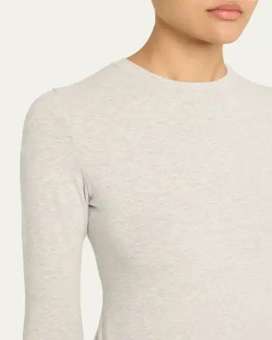 Skims Cotton Jersey Long-Sleeve Crewneck T-Shirt | Thumbnail 5 Skims Cotton Jersey Long-Sleeve Crewneck T-Shirt | Thumbnail 5