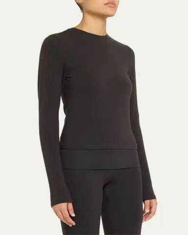 Skims Cotton Jersey Long-Sleeve Crewneck T-Shirt | Thumbnail 9 Skims Cotton Jersey Long-Sleeve Crewneck T-Shirt | Thumbnail 9
