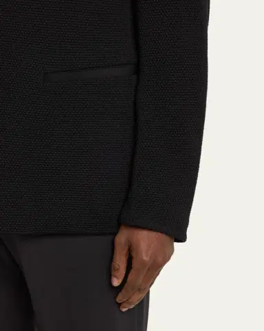 Giorgio Armani Men's Textured Band-Collar Blazer | Thumbnail 5 Giorgio Armani Men's Textured Band-Collar Blazer | Thumbnail 5