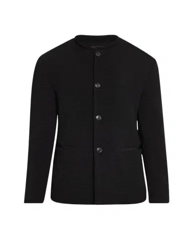 Giorgio Armani Men's Textured Band-Collar Blazer | Thumbnail 1 Giorgio Armani Men's Textured Band-Collar Blazer | Thumbnail 1