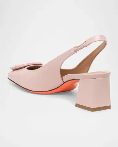 Santoni Lemon Leather Buckle Slingback Pumps | Thumbnail 2 Santoni Lemon Leather Buckle Slingback Pumps | Thumbnail 2