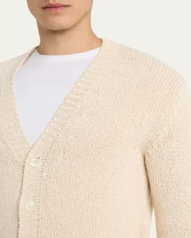 Bergdorf Goodman Men's Cotton Contrast-Trim Cardigan | Thumbnail 5 Bergdorf Goodman Men's Cotton Contrast-Trim Cardigan | Thumbnail 5