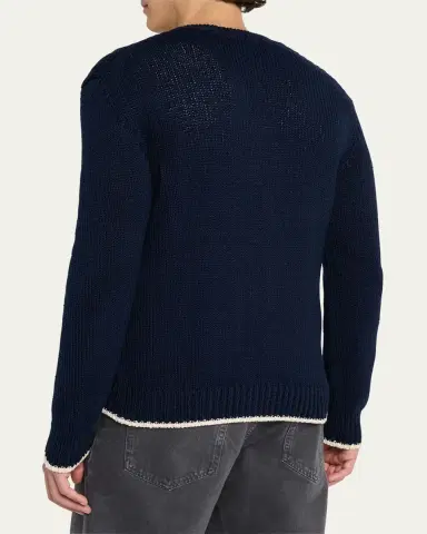 Bergdorf Goodman Men's Cotton Contrast-Trim Cardigan | Thumbnail 8 Bergdorf Goodman Men's Cotton Contrast-Trim Cardigan | Thumbnail 8