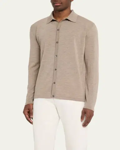 Bergdorf Goodman Men's Wool Overshirt Cardigan | Thumbnail 5 Bergdorf Goodman Men's Wool Overshirt Cardigan | Thumbnail 5