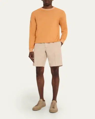 Fioroni Men's Cotton and Cashmere Duvet Vanise Crewneck Sweater | Thumbnail 6 Fioroni Men's Cotton and Cashmere Duvet Vanise Crewneck Sweater | Thumbnail 6