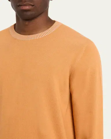 Fioroni Men's Cotton and Cashmere Duvet Vanise Crewneck Sweater | Thumbnail 9 Fioroni Men's Cotton and Cashmere Duvet Vanise Crewneck Sweater | Thumbnail 9