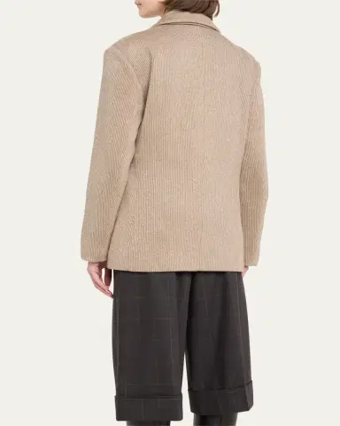 Brunello Cucinelli Two-Button Lurex Cotton English Rib Blazer | Thumbnail 3 Brunello Cucinelli Two-Button Lurex Cotton English Rib Blazer | Thumbnail 3