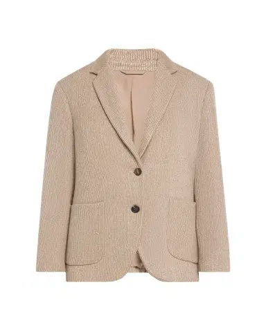 Brunello Cucinelli Two-Button Lurex Cotton English Rib Blazer | Thumbnail 1 Brunello Cucinelli Two-Button Lurex Cotton English Rib Blazer | Thumbnail 1
