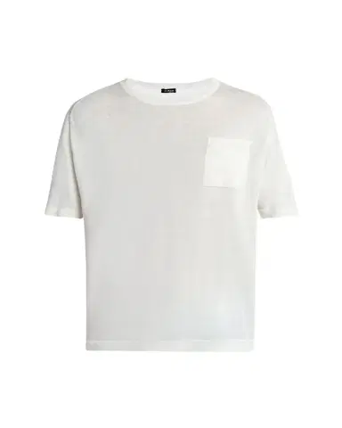 Kiton Men's Cotton and Linen Pocket T-Shirt | Thumbnail 1 Kiton Men's Cotton and Linen Pocket T-Shirt | Thumbnail 1