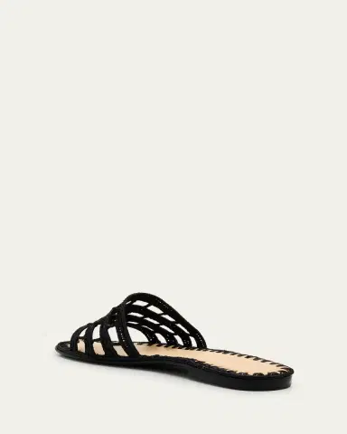 CARRIE FORBES Alana Raffia Flat Slide Sandals | Thumbnail 4 CARRIE FORBES Alana Raffia Flat Slide Sandals | Thumbnail 4