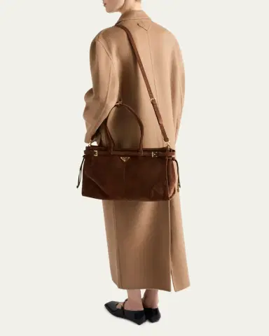 Prada Buckle Suede Top-Handle Bag | Thumbnail 2 Prada Buckle Suede Top-Handle Bag | Thumbnail 2