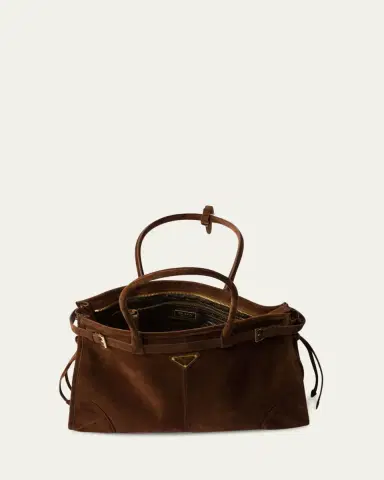 Prada Buckle Suede Top-Handle Bag | Thumbnail 4 Prada Buckle Suede Top-Handle Bag | Thumbnail 4