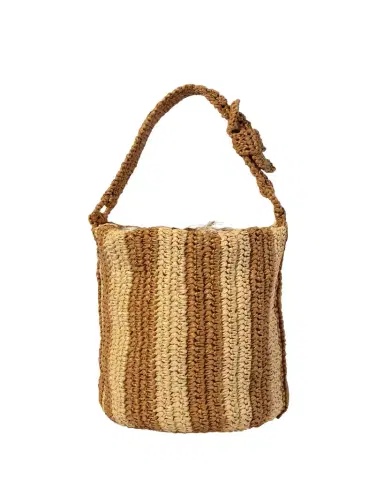 Maria La Rosa Cheyenne Striped Raffia Bucket Bag | Thumbnail 1 Maria La Rosa Cheyenne Striped Raffia Bucket Bag | Thumbnail 1