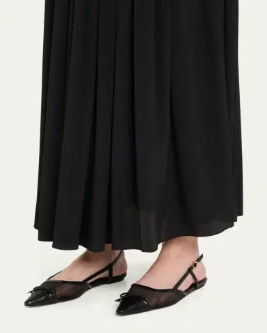 Stuart Weitzman Kitty Mesh Leather Cap-Toe Slingback Flats | Thumbnail 2 Stuart Weitzman Kitty Mesh Leather Cap-Toe Slingback Flats | Thumbnail 2