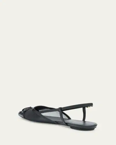 Stuart Weitzman Kitty Mesh Leather Cap-Toe Slingback Flats | Thumbnail 4 Stuart Weitzman Kitty Mesh Leather Cap-Toe Slingback Flats | Thumbnail 4