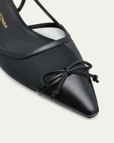 Stuart Weitzman Kitty Mesh Leather Cap-Toe Slingback Flats | Thumbnail 5 Stuart Weitzman Kitty Mesh Leather Cap-Toe Slingback Flats | Thumbnail 5