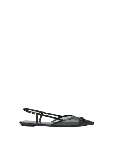 Stuart Weitzman Kitty Mesh Leather Cap-Toe Slingback Flats | Thumbnail 1 Stuart Weitzman Kitty Mesh Leather Cap-Toe Slingback Flats | Thumbnail 1