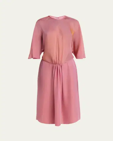 Giorgio Armani Iridescent Chiffon 3/4-Sleeve Midi Dress | Thumbnail 5 Giorgio Armani Iridescent Chiffon 3/4-Sleeve Midi Dress | Thumbnail 5