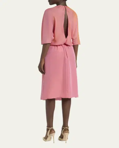 Giorgio Armani Iridescent Chiffon 3/4-Sleeve Midi Dress | Thumbnail 7 Giorgio Armani Iridescent Chiffon 3/4-Sleeve Midi Dress | Thumbnail 7