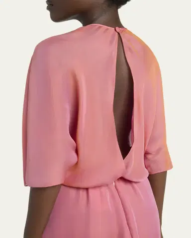 Giorgio Armani Iridescent Chiffon 3/4-Sleeve Midi Dress | Thumbnail 9 Giorgio Armani Iridescent Chiffon 3/4-Sleeve Midi Dress | Thumbnail 9