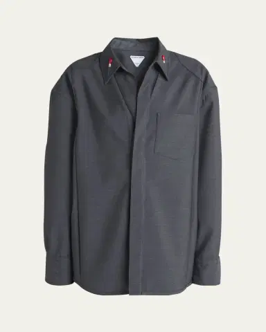 Bottega Veneta Matches-Collar Travel Light Wool Shirt | Thumbnail 5 Bottega Veneta Matches-Collar Travel Light Wool Shirt | Thumbnail 5